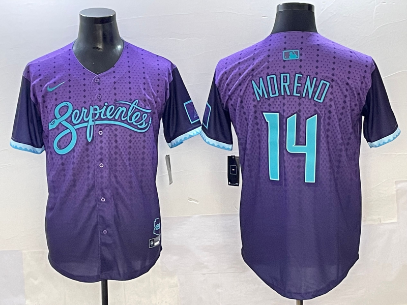 Men's Arizona Diamondbacks Gabriel Moreno #14 Purple 2025 City Connect Limited Jersey